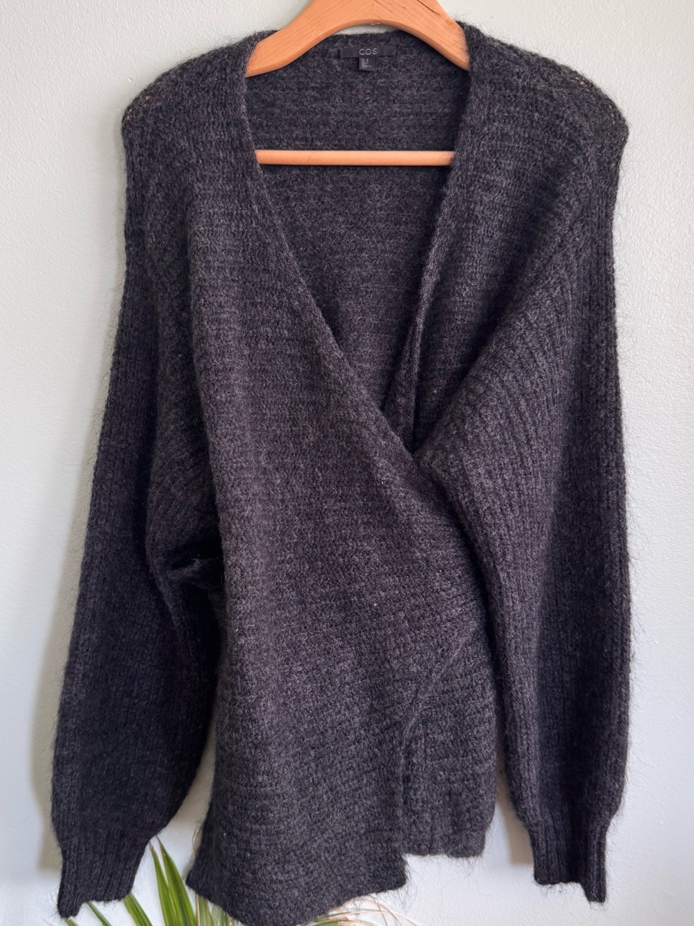 COS Dark Charcoal Open-Front Women's Cardigan - Picture 2 of 6